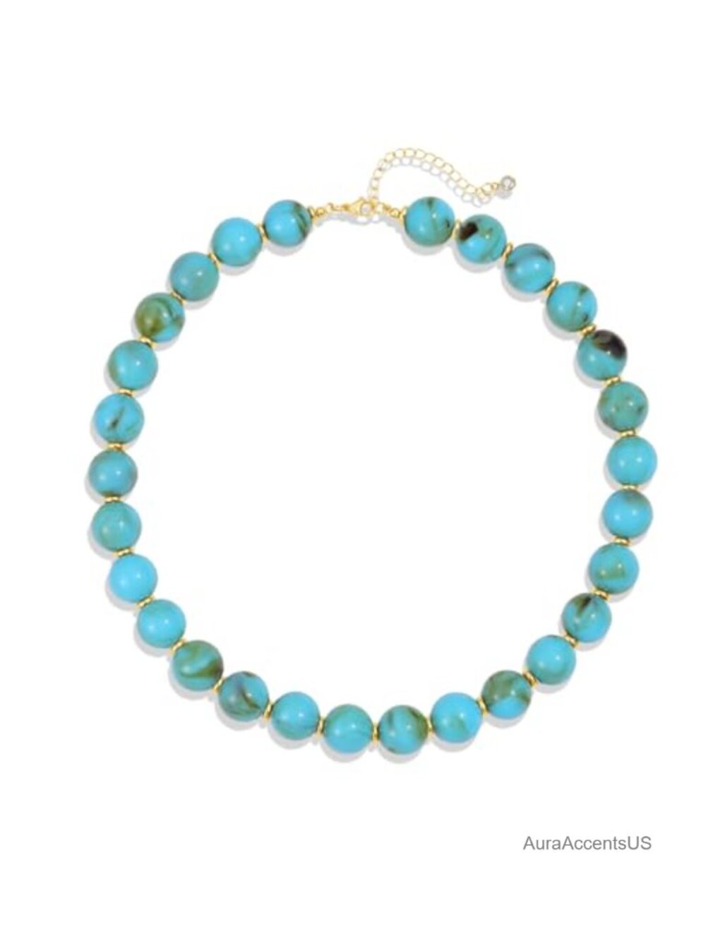 Chunky Resin Beaded Necklace Lobster Clasp Adjustable Boho Statement Jewelry
